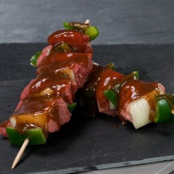 Brochettes de bœuf AAA vin rouge et échalote