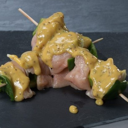Brochettes de poulet BBQ à l'ail noir